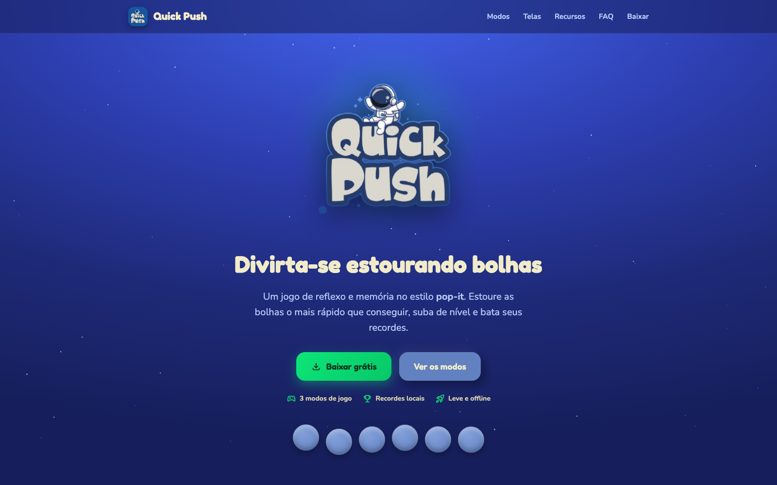 Captura de tela do Quick Push