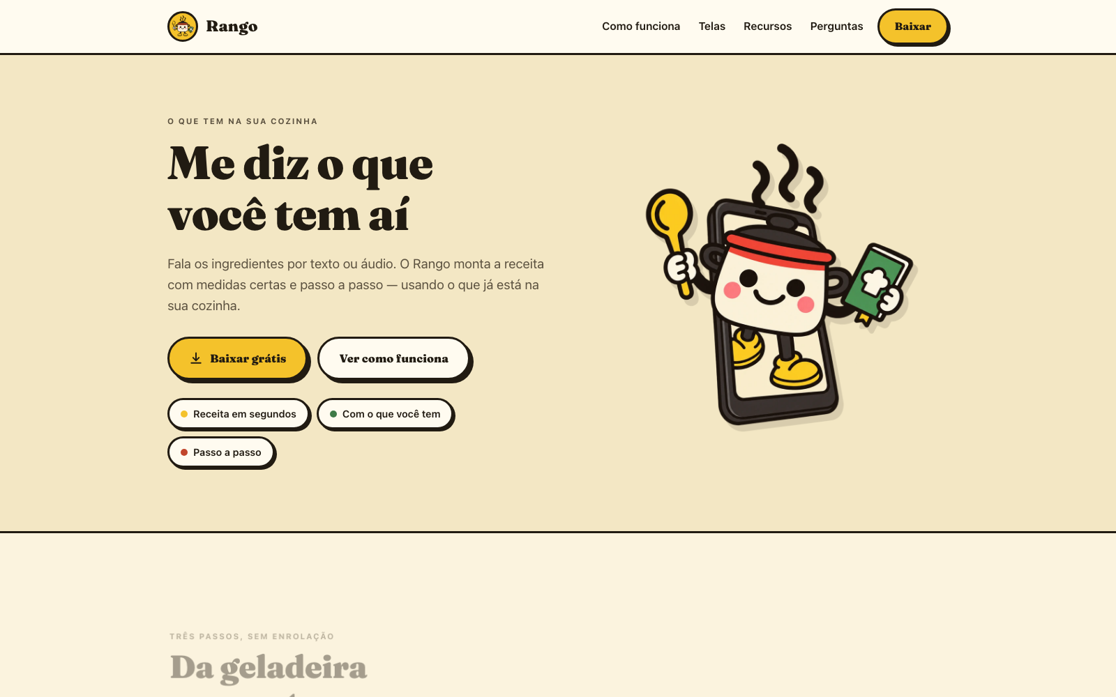 Captura de tela do Rango